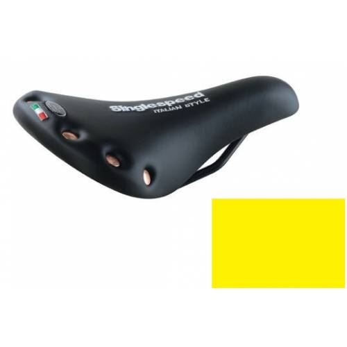 SELLA CICLO SINGLE SPEED CON RIVETTI *GIALLO*