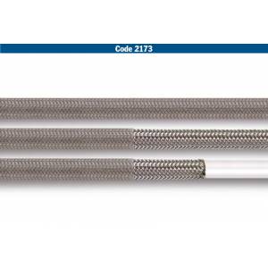 TUBO FRENO AERONAUTICO IN TRECCIA METALLICA AL DECIMETRO RIVESTITO *TRASPARENTE*