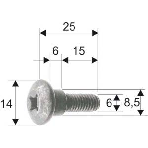 VITE TESTA LARGA 6x25 PER CARROZZERIA