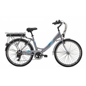CICLO ELETTRICO DONNA 26 TELAIO 45 ALLUMINIO 6 VELOCITA' *GRIGIO SCURO* - WORLD DIMENSION Sunset