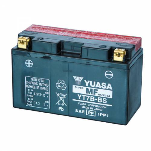 BATTERIA YT7B-BS 12V 6.5Ah SIGILLATA CON ACIDO - YUASA YT7B-BS