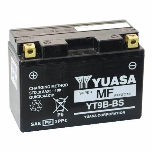 BATTERIA YT9B-BS 12V 8Ah (SIMILE YT9B-B4) SIGILLATA CON ACIDO - YUASA YT9B-BS