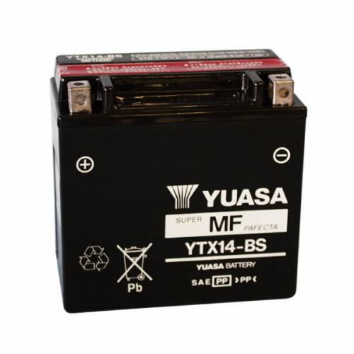 BATTERIA YTX14-BS12V 12Ah SIGILLATA CON ACIDO - YUASA YTX14-BS