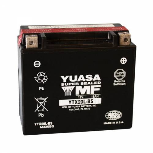 BATTERIA YTX20L-BS 12V 18Ah SIGILLATA CON ACIDO A CORREDO - YUASA YTX20L-BS