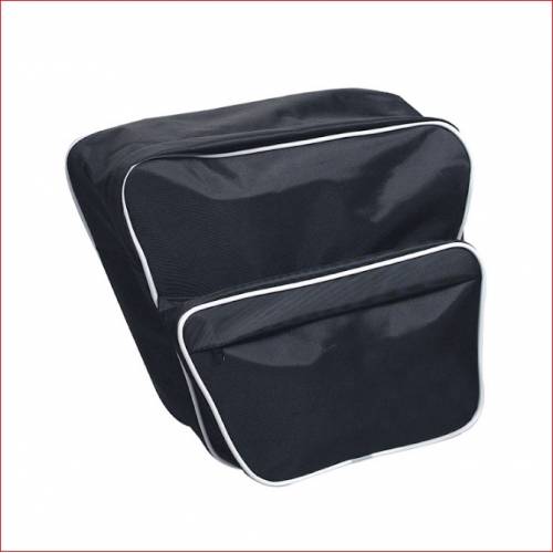 BORSE LATERALI SEPARATE CON GANCI 26x13x30cm. CON DOPPIA TASCA *NERO*