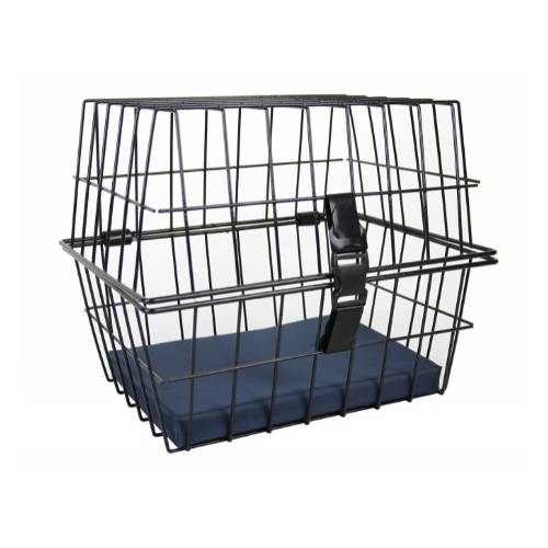 CESTINO ANTERIORE RETTANGOLARE IN METALLO 40X30X33cm. PORTA ANIMALI *NERO*