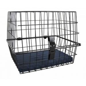 CESTINO ANTERIORE RETTANGOLARE IN METALLO 45X37X36cm. PORTA ANIMALI *NERO*