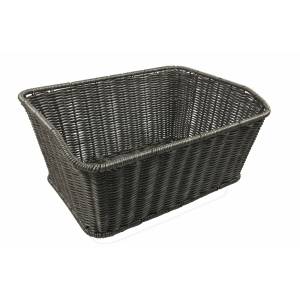 CESTINO ANTERIORE RETTANGOLARE INTRECCIATO 40x30x18cm. *NERO* CORSO GENOVA