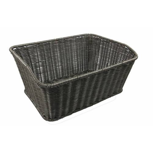 CESTINO ANTERIORE RETTANGOLARE INTRECCIATO 40x30x18cm. *NERO* CORSO GENOVA