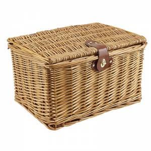 CESTINO IN VIMINI 37x26x23 RETTANGOLARE CON COPERCHIO PIATTO *NATURALE*
