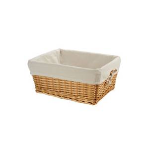 CESTINO IN VIMINI 41x31x19 RETTANGOLARE CON FODERA *NATURALE*