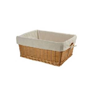 CESTINO IN VIMINI 47x37x21 RETTANGOLARE CON FODERA *NATURALE*