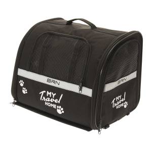 CESTINO POSTERIORE IN STOFFA 24X16X27cm. PORTA ANIMALI POSTERIORE AL PORTAPACCHI *NERO* - BRN My Travel Home
