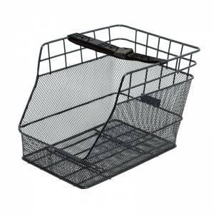 CESTINO POSTERIORE RETTANGOLARE IN RETE 36x24x28cm. *NERO* - BRN "Cargo Medium"