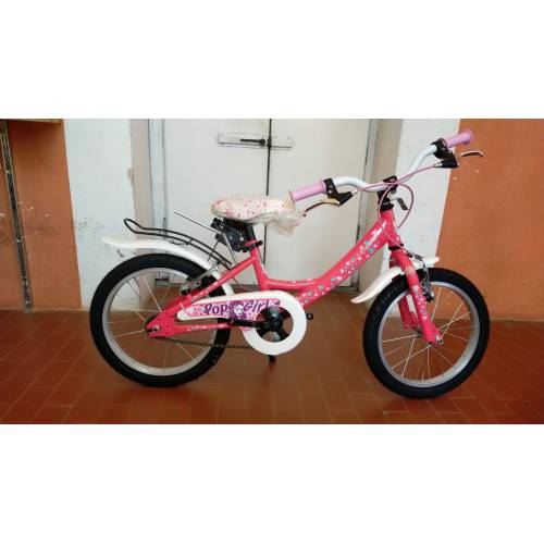 CICLO 16 MONOTUBO FEMMINA TELAIO 24 ACCIAIO 1 VELOCITA' *BIANCO ROSA* - DOUBLEZZ "Pop girl"