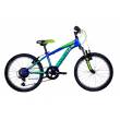 CICLO 20 MTB MASCHIO TELAIO 28 ACCIAIO 6 VELOCITA' FORCELLA AMMORTIZZATA *BLU GIALLO VERDE" - DOUBLEZZ "Maniac"