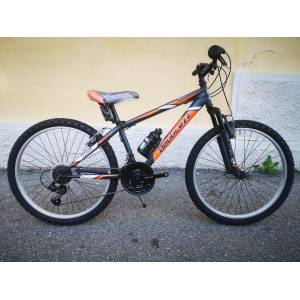 CICLO 24 MTB UOMO TELAIO 34 ACCIAIO FORCELLA AMMORTIZZATA 18 VELOCITA' *TITANIO ARANCIO BIANCO* - DOUBLEZZ Stark