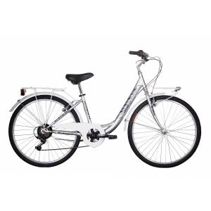 CICLO 26 CITY DONNA TELAIO 38 ACCIAIO MONOTUBO 6 VELOCITA' *ARGENTO OPACO* - DOUBLEZZ Easy