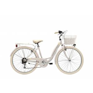 CICLO 26 CITY DONNA TELAIO 42 ACCIAIO 6 VELOCITA' *BIANCO PANNA* CON CESTNO IN TINTA - ADRIATICA Panda 26