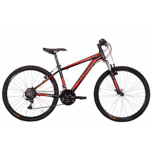 CICLO 26 MTB UOMO TELAIO 44 ALLUMINIO 21 VELOCITA' FORCELLA AMMORTIZZATA *NERO ROSSO* - DOUBLEZZ "Boxer"