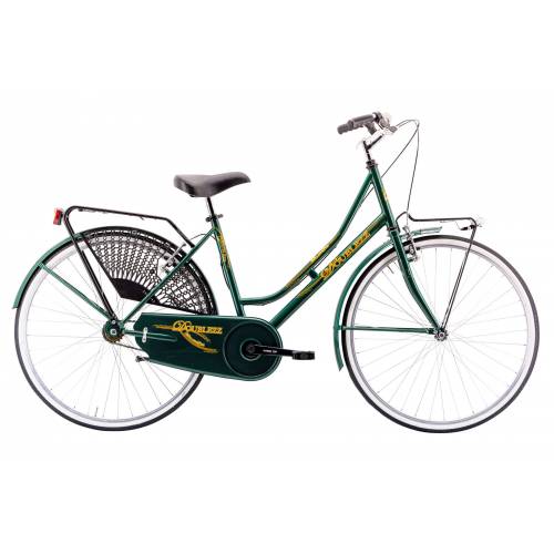 CICLO 26 OLANDA DONNA TELAIO 45 ACCIAIO 1 VELOCITA' FRENI V-BRAKE *VERDE METALLIZZATO* - DOUBLEZZ Olanda