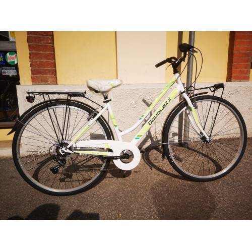 CICLO 28 CITY DONNA TELAIO 44 ACCIAIO 6 VELOCITA' *BIANCO VERDE* - DOUBLEZZ Moving