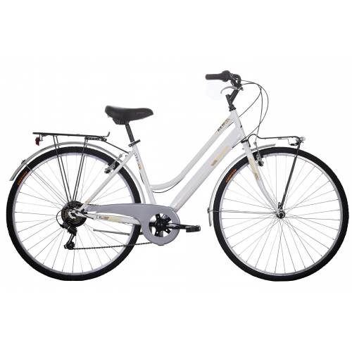 CICLO 28 CITY DONNA TELAIO 45 ACCIAIO 6 VELOCITA' *BIANCO ORO* - DOUBLEZZ Akhal