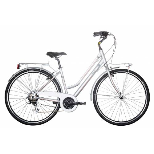 CICLO 28 CITY DONNA TELAIO 45 ALLUMINIO 21 VELOCITA' CAMBIO ACERA *ARGENTO OPACO* - DOUBLEZZ "Travel Lady"