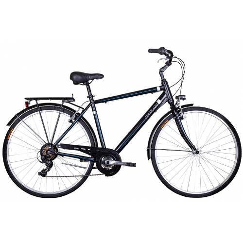 CICLO 28 CITY UOMO TELAIO 52 ALLUMINIO 21 VELOCITA' *NERO OPACO* - DOUBLEZZ "Travel Man"