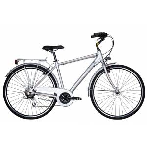 CICLO 28 CITY UOMO TELAIO 52 ALLUMINIO 21 VELOCITA' CAMBIO ACERA *ARGENTO OPACO* - DOUBLEZZ "Travel Man"