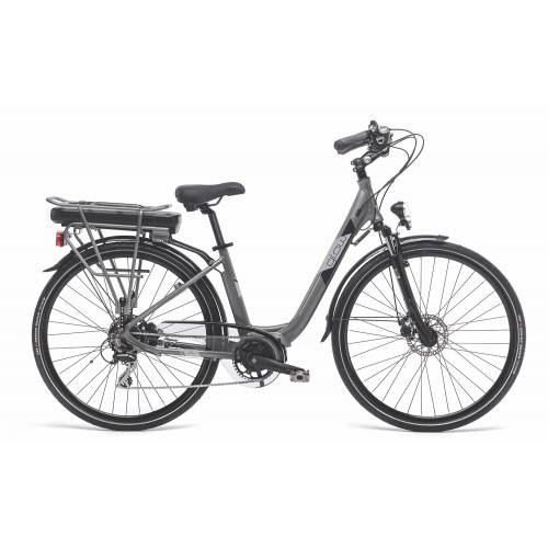 CICLO ELETTRICO DONNA 28 TELAIO 43 ALLUMINIO 7 VELOCITA' *GRIGIO MAGNETIC* - WORLD DIMENSION Glow Lady