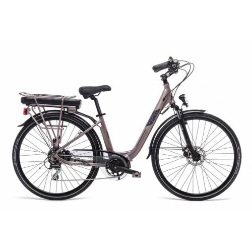 CICLO ELETTRICO DONNA 28 TELAIO 43 ALLUMINIO 7 VELOCITA' *MALVA* - WORLD DIMENSION Glow Lady