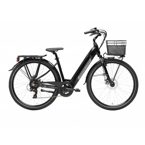 CICLO ELETTRICO DONNA 28 TELAIO 45 ALLUMINIO CON BATTERIA INTEGRATA 6 VELOCITA' *GRIGIO OPACO* - ADRIATICA E1 Lady