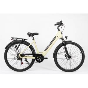 CICLO ELETTRICO DONNA 28 TELAIO 46 *CREMA* - DOUBLEZZ Smile City