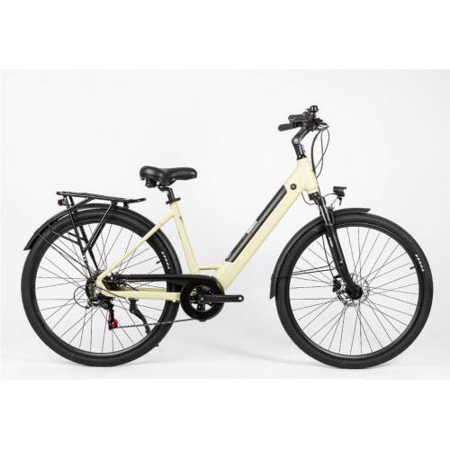 CICLO ELETTRICO DONNA 28 TELAIO 46 *CREMA* - DOUBLEZZ Smile City