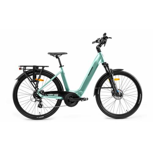 CICLO ELETTRICO DONNA 28 TELAIO 48 ALLUMINIO 7 VELOCITA' *VERDE ACQUA METALLIZZATO* - WORLD DIMENSION Noa Smart