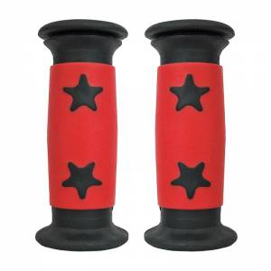 COPPIA MANOPOLE CICLO BIMBO d.22x90mm.  *ROSSO/NERO*