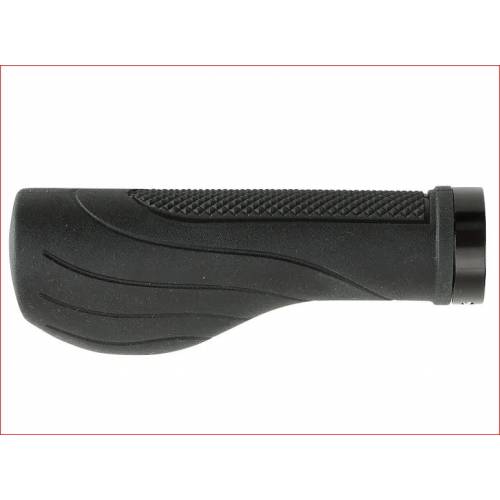 COPPIA MANOPOLE CICLO ERGONOMICHE l.140+140mm. FISSAGGIO A COLLARINO *NERO*