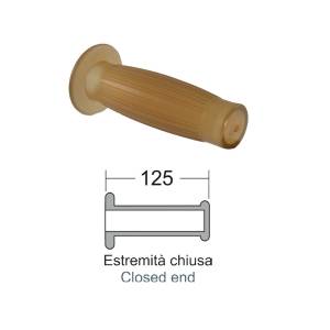 COPPIA MANOPOLE VINTAGE l.125mm. CON BORDO PARAMANO  *AMBRA*