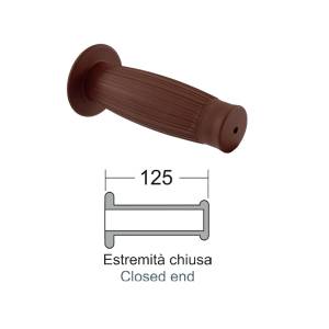 COPPIA MANOPOLE VINTAGE l.125mm. CON BORDO PARAMANO  *MARRONE*