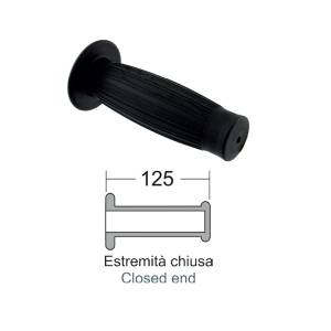 COPPIA MANOPOLE VINTAGE l.125mm. CON BORDO PARAMANO  *NERO*