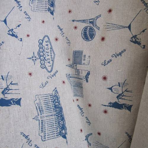 COPRICESTO ANTERIORE IN COTONE FANTASIA BIANCO DISEGNI BLU - Las Vegas