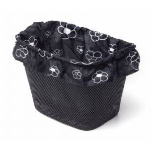 COPRICESTO ANTERIORE IN NYLON FANTASIA NERO FIORI BIANCHI