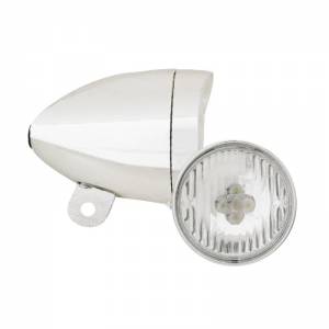 FANALE ANTERIORE CICLO (RIFLETTORE) A BATTERIA 4 LED  *CROMATO*
