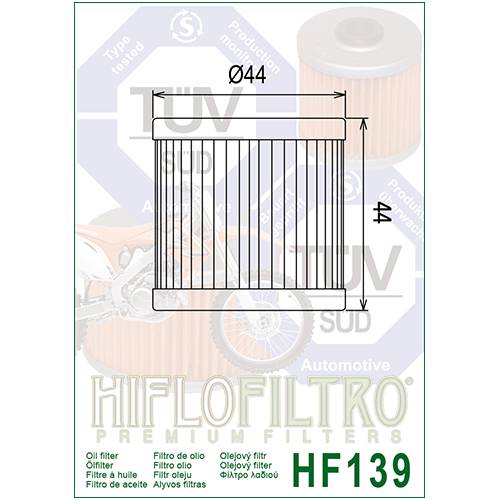 FILTRO OLIO HIFLO HF139