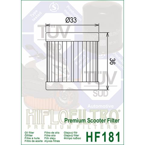 FILTRO OLIO HIFLO HF182  Premium Scooter
