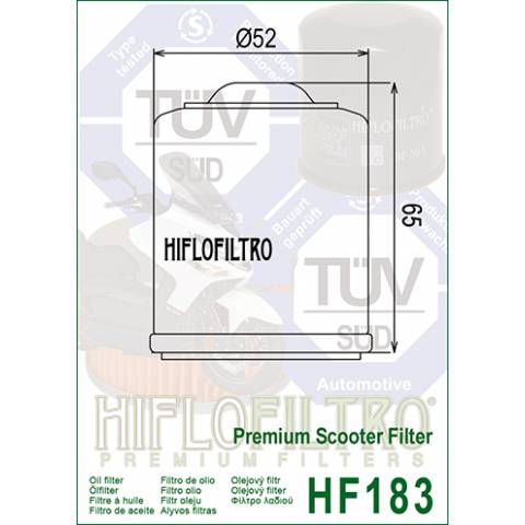 FILTRO OLIO HIFLO HF183  Premium Scooter