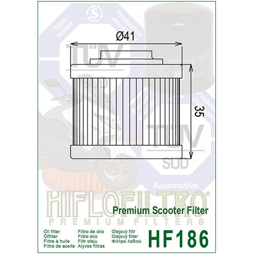 FILTRO OLIO HIFLO HF186  Premium Scooter