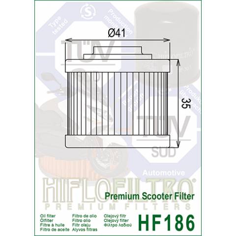 FILTRO OLIO HIFLO HF186  Premium Scooter