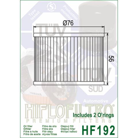 FILTRO OLIO HIFLO HF192